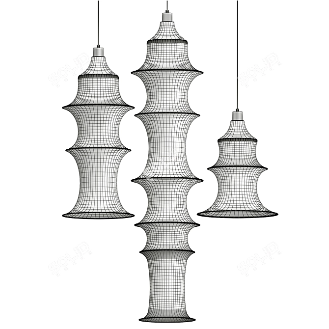 Sleek, Modern Falkland Pendant Lamps 3D model image 3