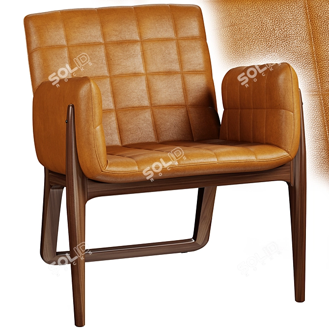 Modern Retro Mandarine Armchair in Millimeters 3D model image 1