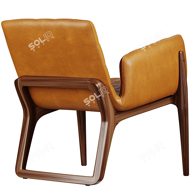 Modern Retro Mandarine Armchair in Millimeters 3D model image 2