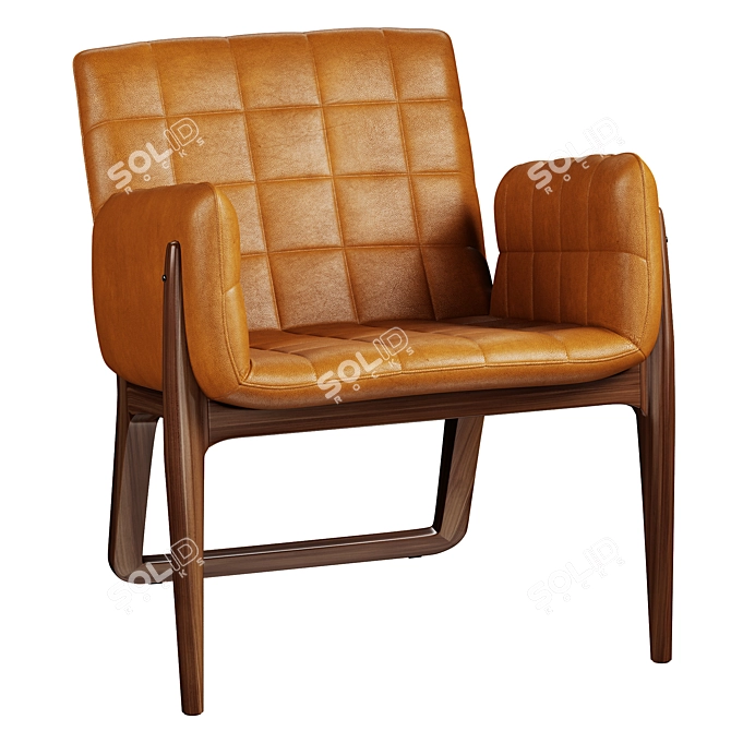 Modern Retro Mandarine Armchair in Millimeters 3D model image 4