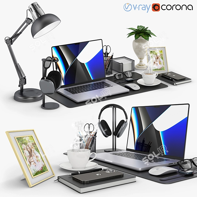 Tech Workspace Render Bundle 3D model image 1