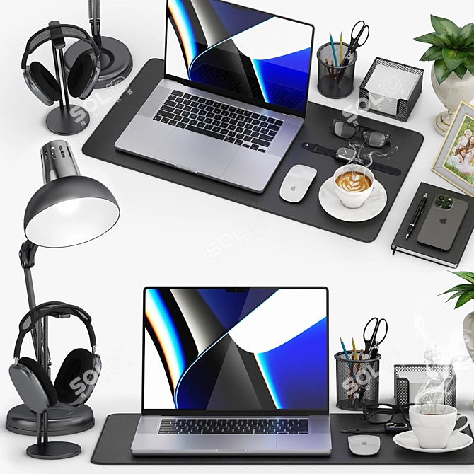 Tech Workspace Render Bundle 3D model image 5