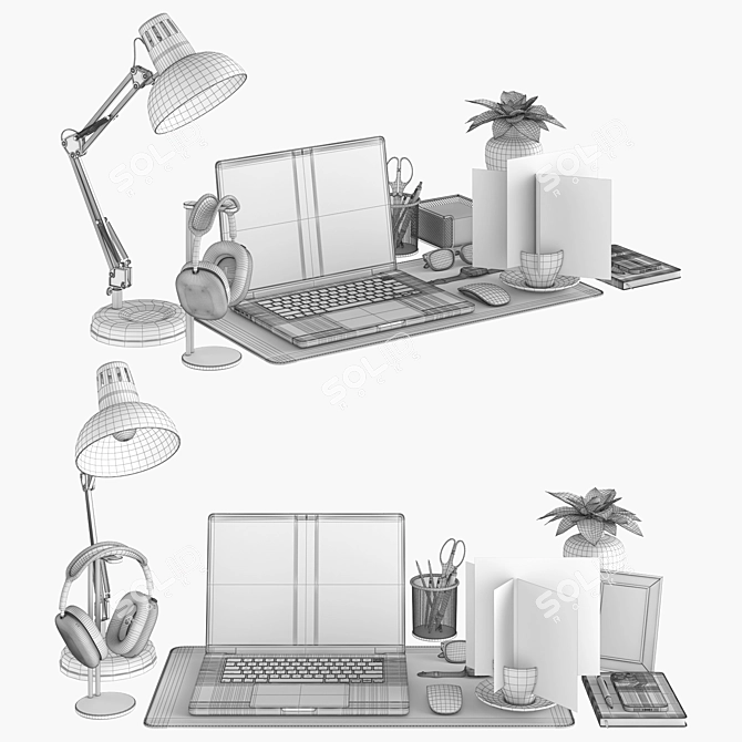 Tech Workspace Render Bundle 3D model image 6