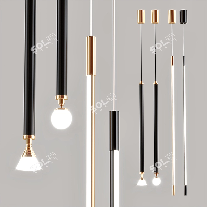 Modern Artistic Pendant Light, LED 3D model image 1