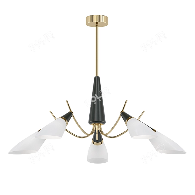 Lunel Opaline Chandelier 1950s 3D model image 1