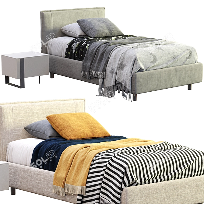 Modern Bonaldo Paco Single Bed 3D model image 1