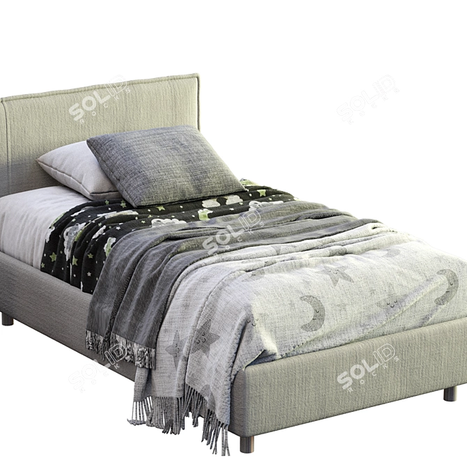 Modern Bonaldo Paco Single Bed 3D model image 4
