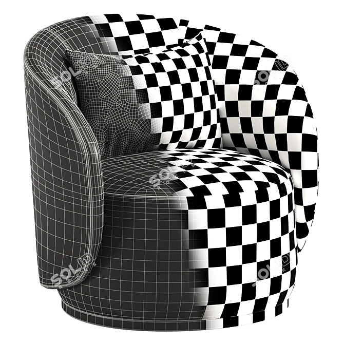  Modern Fendi Casa Annabelle Armchair 3D model image 4
