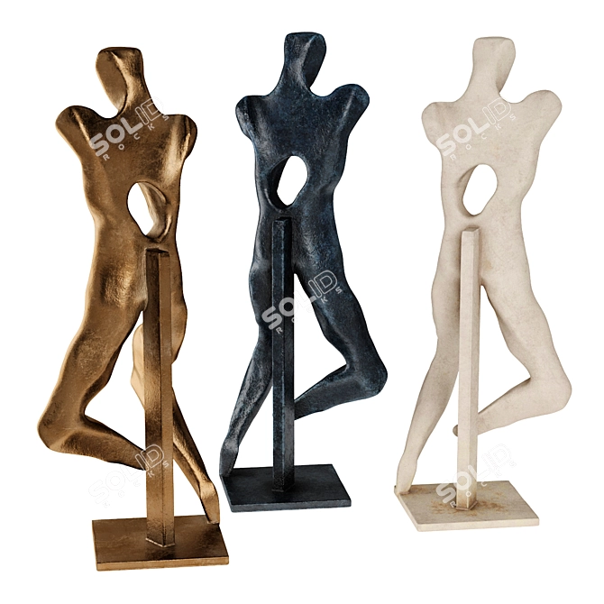 Metal Plaster Abstract Man Figure 3D model image 4