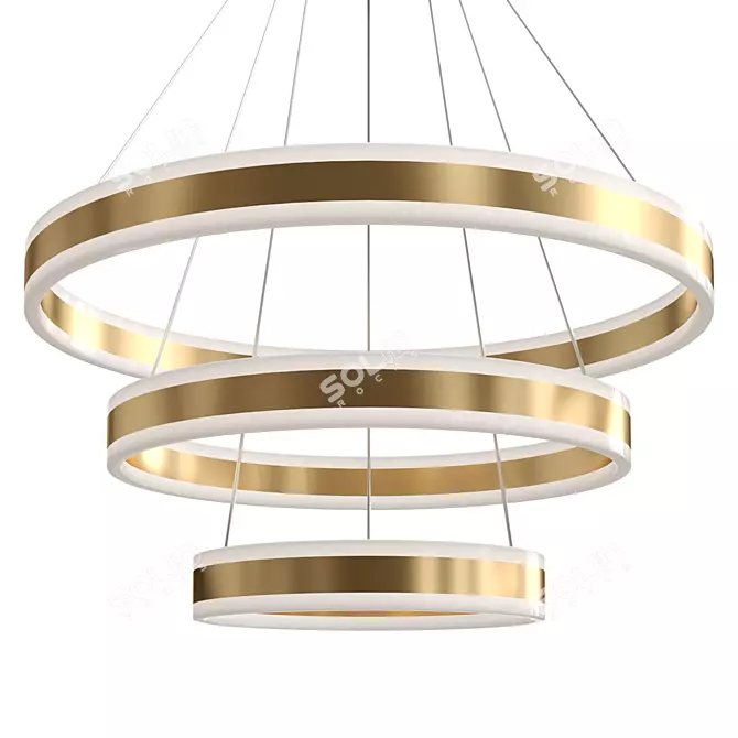 Contemporary LED Chandelier 3D model image 1