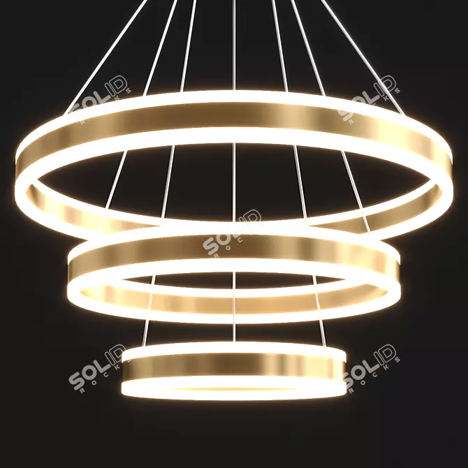 Contemporary LED Chandelier 3D model image 2