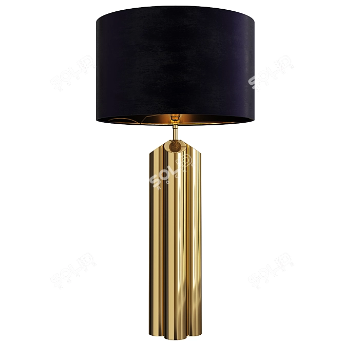 Sleek Brass Obelisk Table Lamp 3D model image 1