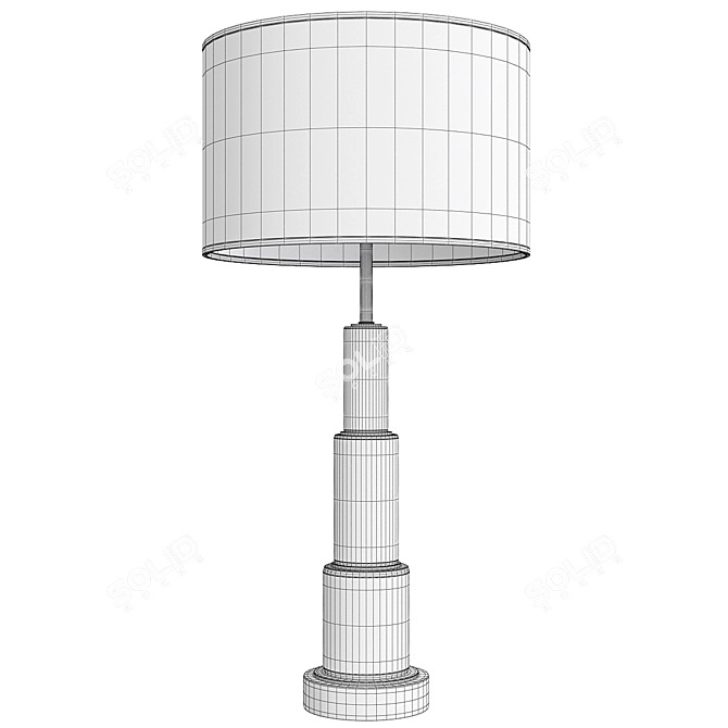 Sleek Marble Metal Table Lamp 3D model image 2