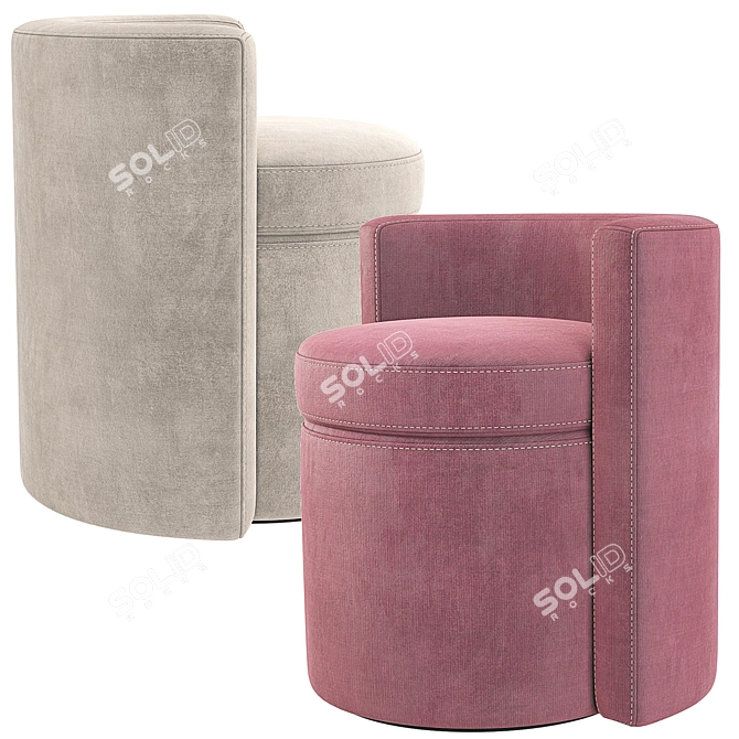 Solene Side Chair Velvet Collection 3D model image 2