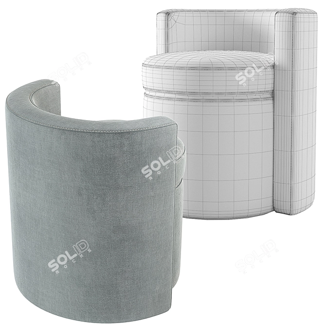  Solene Side Chair Velvet Collection 3D model image 6