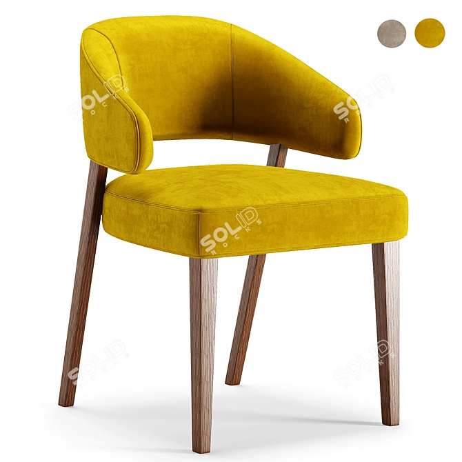 Modern Kaya Dining Chair Kit 3D model image 1