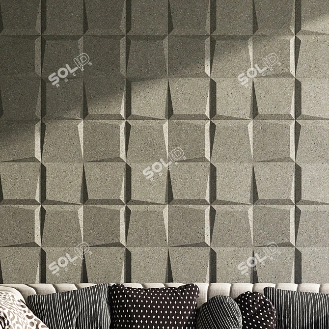 Elegant Mezzo 3D Wall Panel 3D model image 4