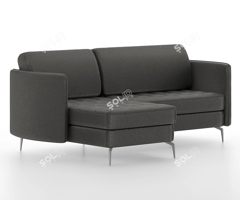 Elegant Osaka Chaise Lounge Sofa 3D model image 1