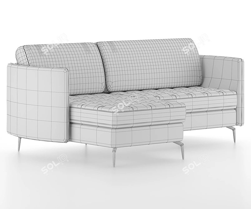 Elegant Osaka Chaise Lounge Sofa 3D model image 3