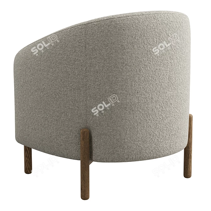 Boucle Modern Armchair - Cozy Chic 3D model image 4