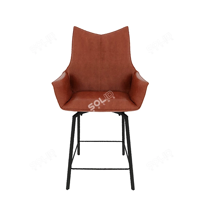 Soho Brown Eco-Leather Barstool 3D model image 1