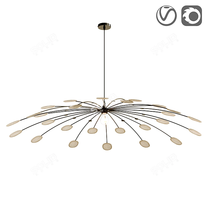 Retro Metal Weave Pendant Light 3D model image 1