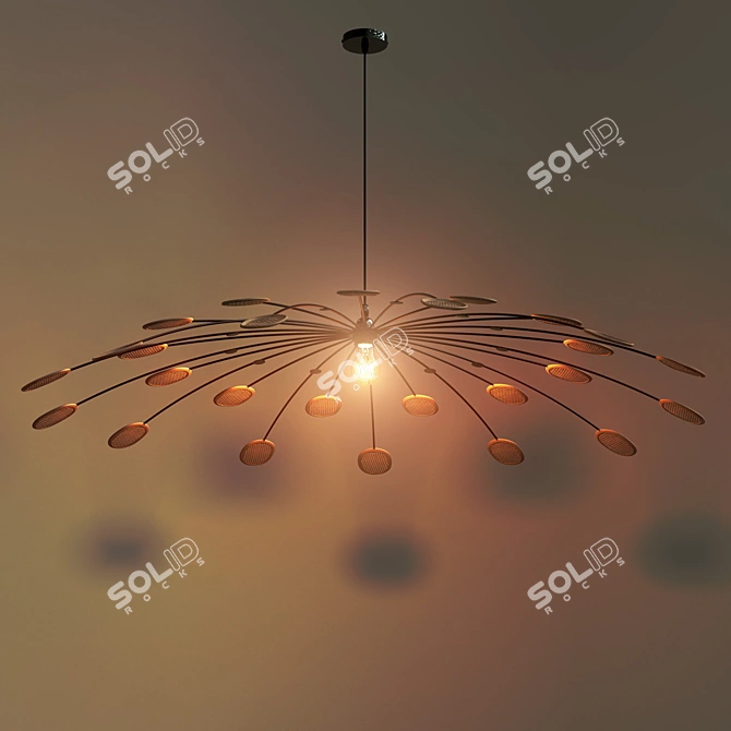 Retro Metal Weave Pendant Light 3D model image 3