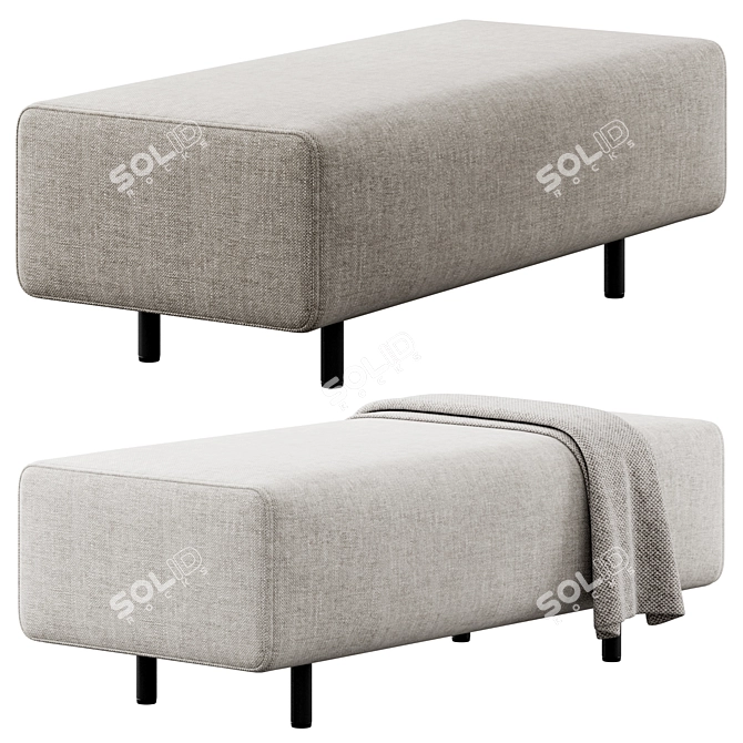 Poppin Block Party Lounge Bench 3D model image 1