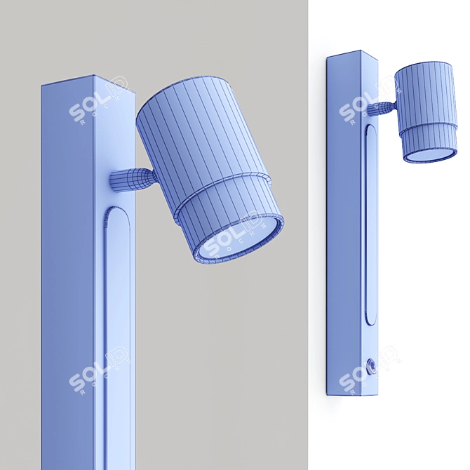 Sif Wall Metal and Wood Sconce 3D model image 3