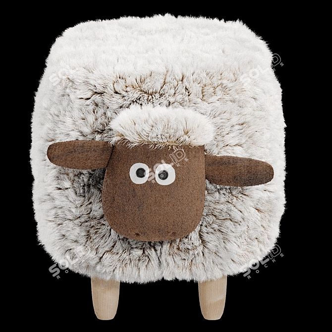 Kids Sheep Pouf Oliwia II 3D model image 2