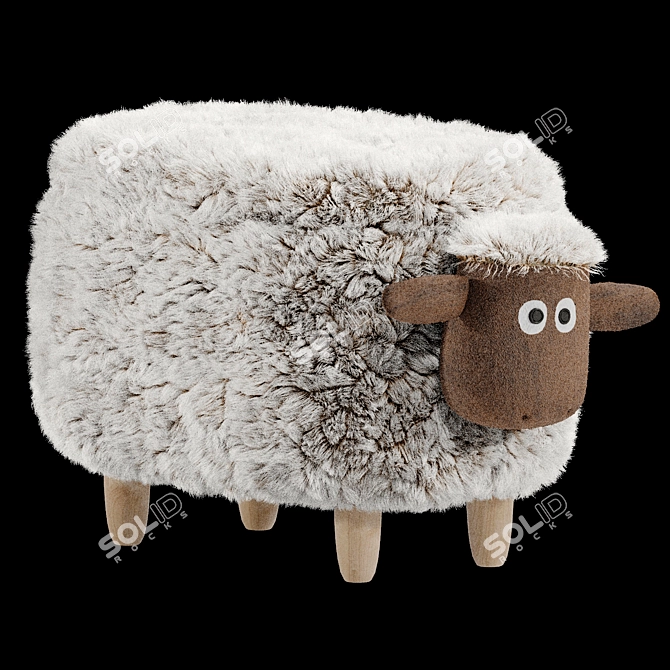 Kids Sheep Pouf Oliwia II 3D model image 3