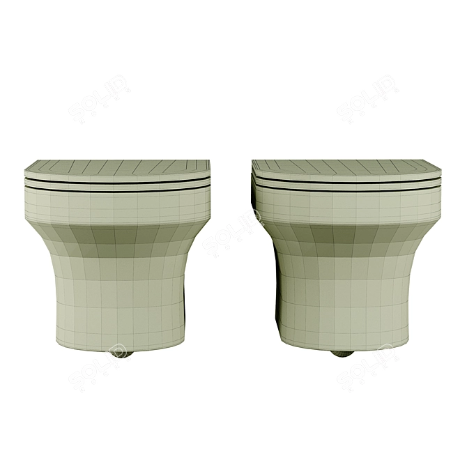 Kronenbach Round Wall-Mounted Toilet 3D model image 2