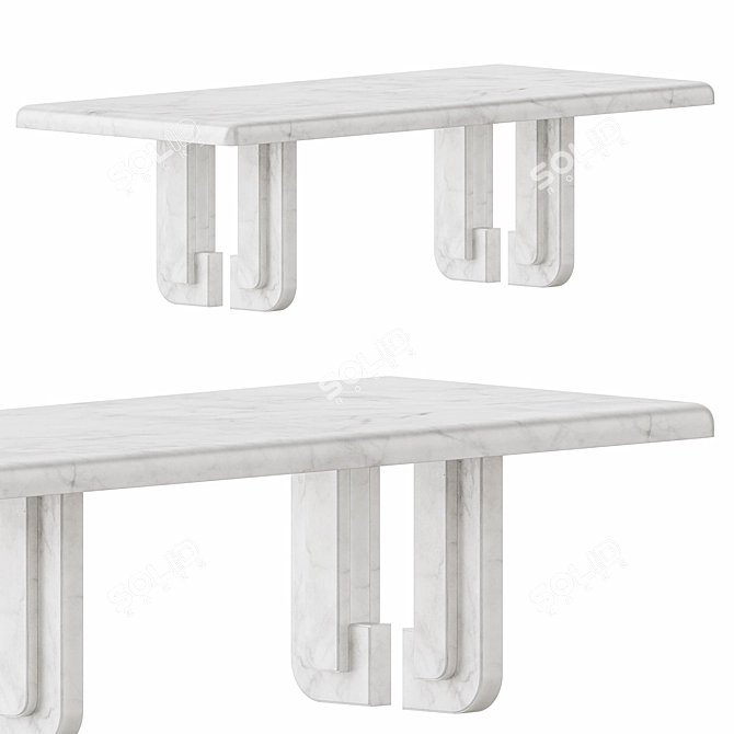 Stylish Marta 07 Dining Table 3D model image 1