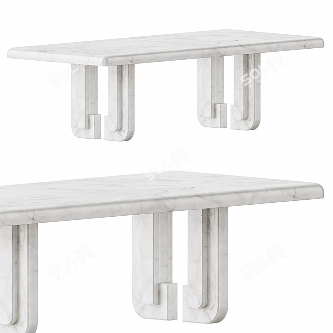 Stylish Marta 07 Dining Table 3D model image 4