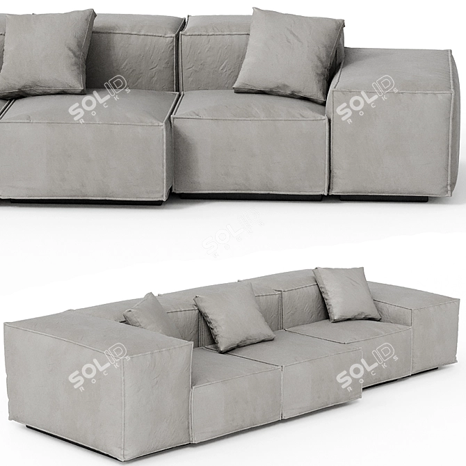 Luxurious Extrasoft Living Divani Sofa 3D model image 3