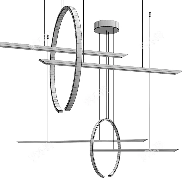 Monochrome Modern Dining Table 3D model image 2