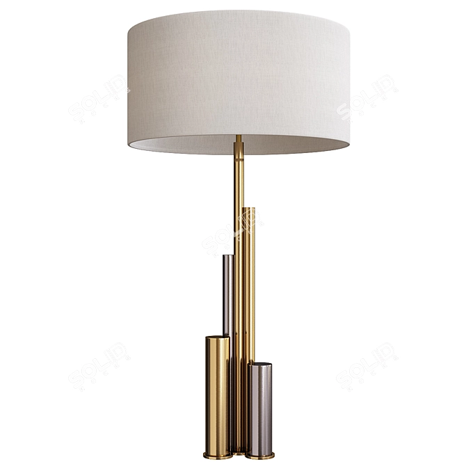 Elegant Brass Bronze Table Lamp 3D model image 1