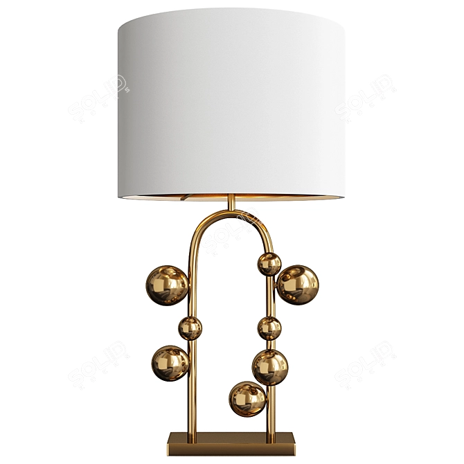 Sleek Gold Metal Table Lamp 3D model image 1