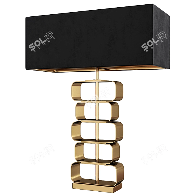 Trendy Brass Table Lamp, V-Ray 3D model image 1