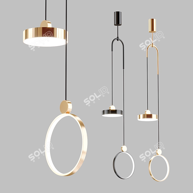 Modern LED Lantern Pendant Light 3D model image 1