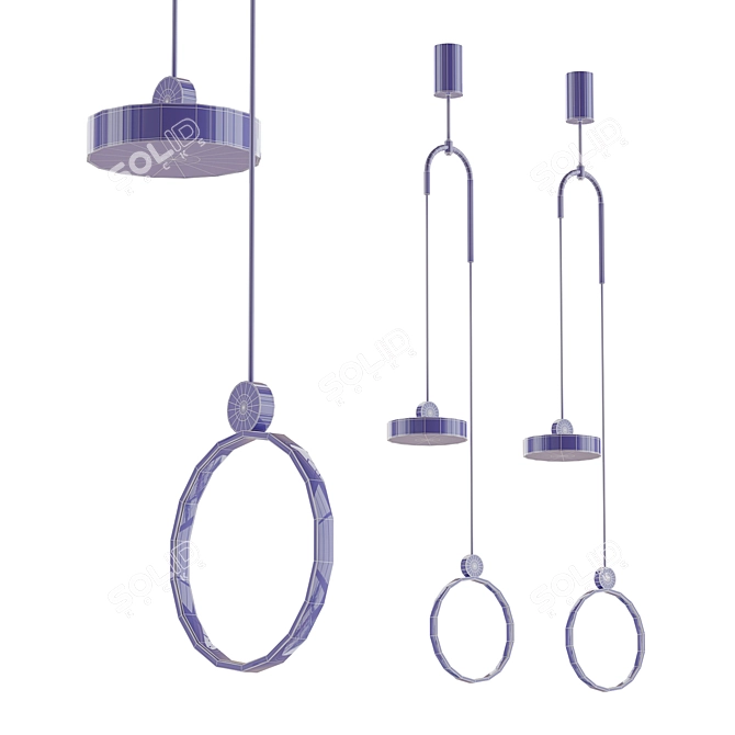 Modern LED Lantern Pendant Light 3D model image 2