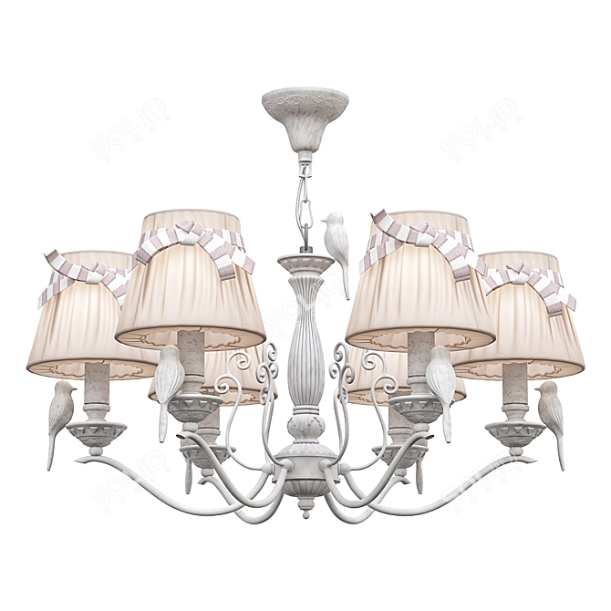 Elegant Bird Pendant Chandelier Homedeco 3D model image 1