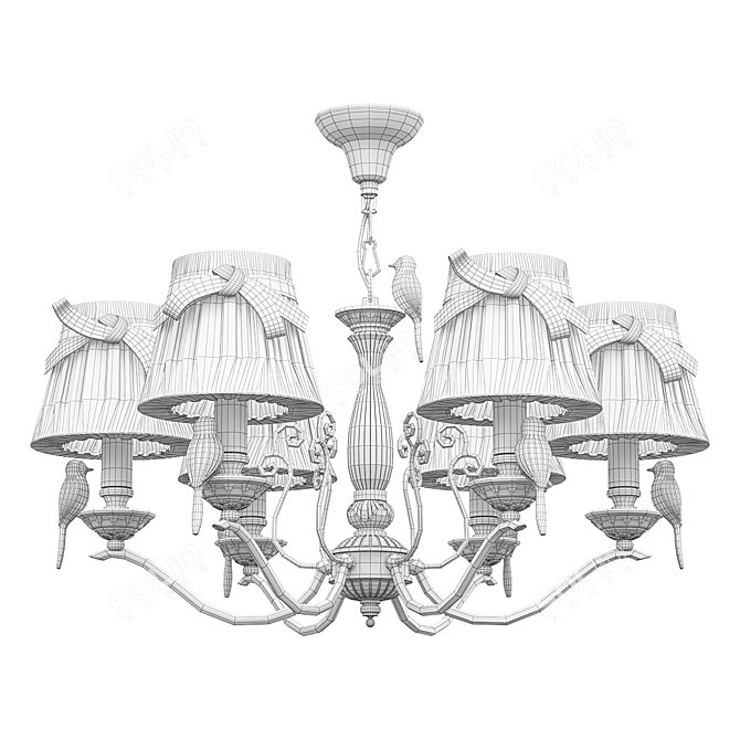 Elegant Bird Pendant Chandelier Homedeco 3D model image 2