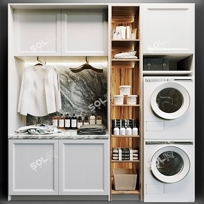 White Laundry Room Bundle Max 3D 3D model image 1