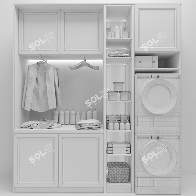 White Laundry Room Bundle Max 3D 3D model image 2