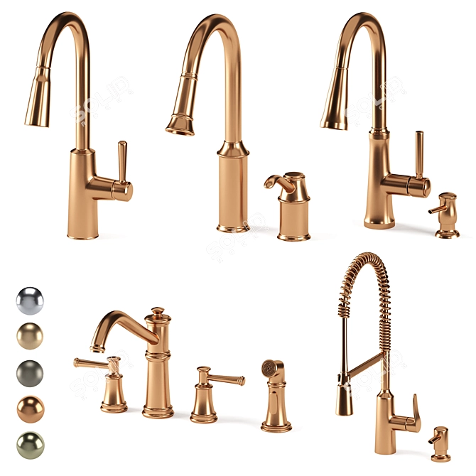 Moen Stableton Spot-Resist Stainless Faucet 3D model image 1