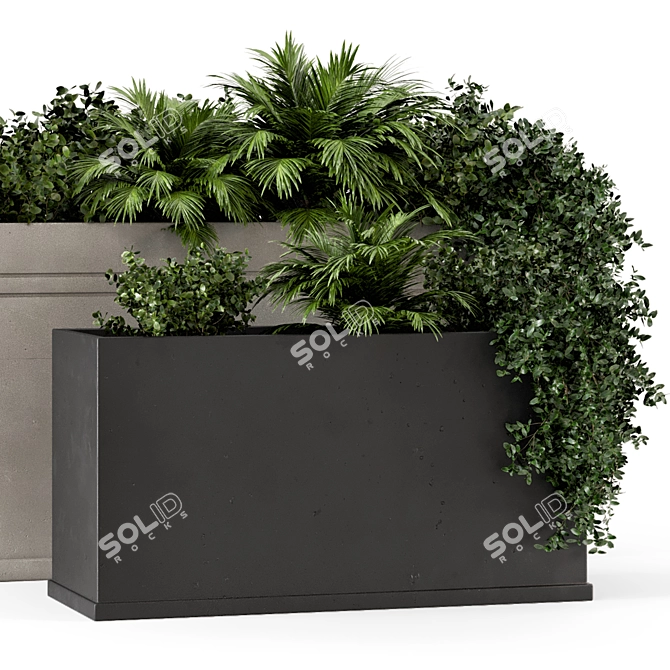 Rusty Concrete Pot Outdoor Plants 3D model image 5