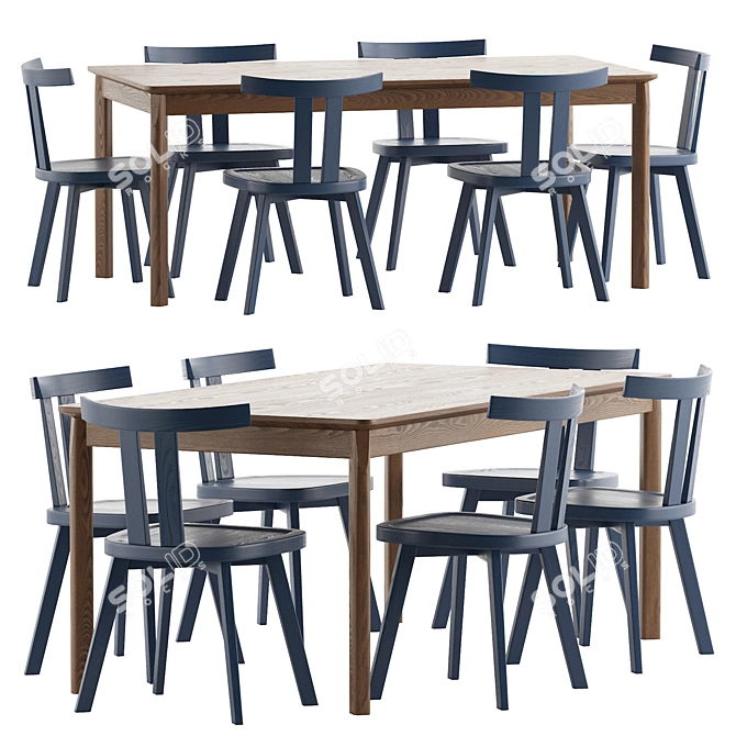 Modern Patch Table Chair Set 3D model image 2