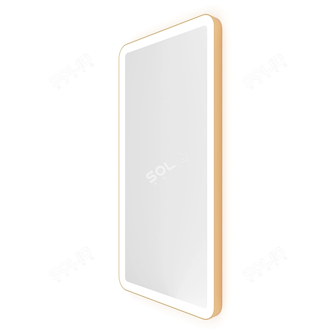 Gold Brass Rectangle Mirror with Front-Lit, 50x100cm 3D model image 5