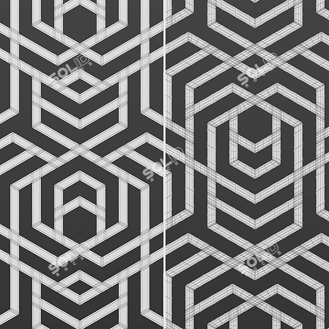 Square Decorative Panel Set 27 3D model image 1